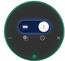 LidOrbit widget in circle shape, toggle set to ON