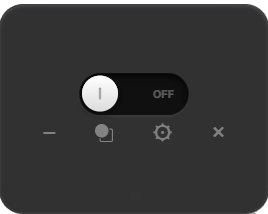 LidOrbit widget in rectangle shape, toggle set to OFF