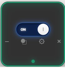 LidOrbit widget in square shape, toggle set to ON